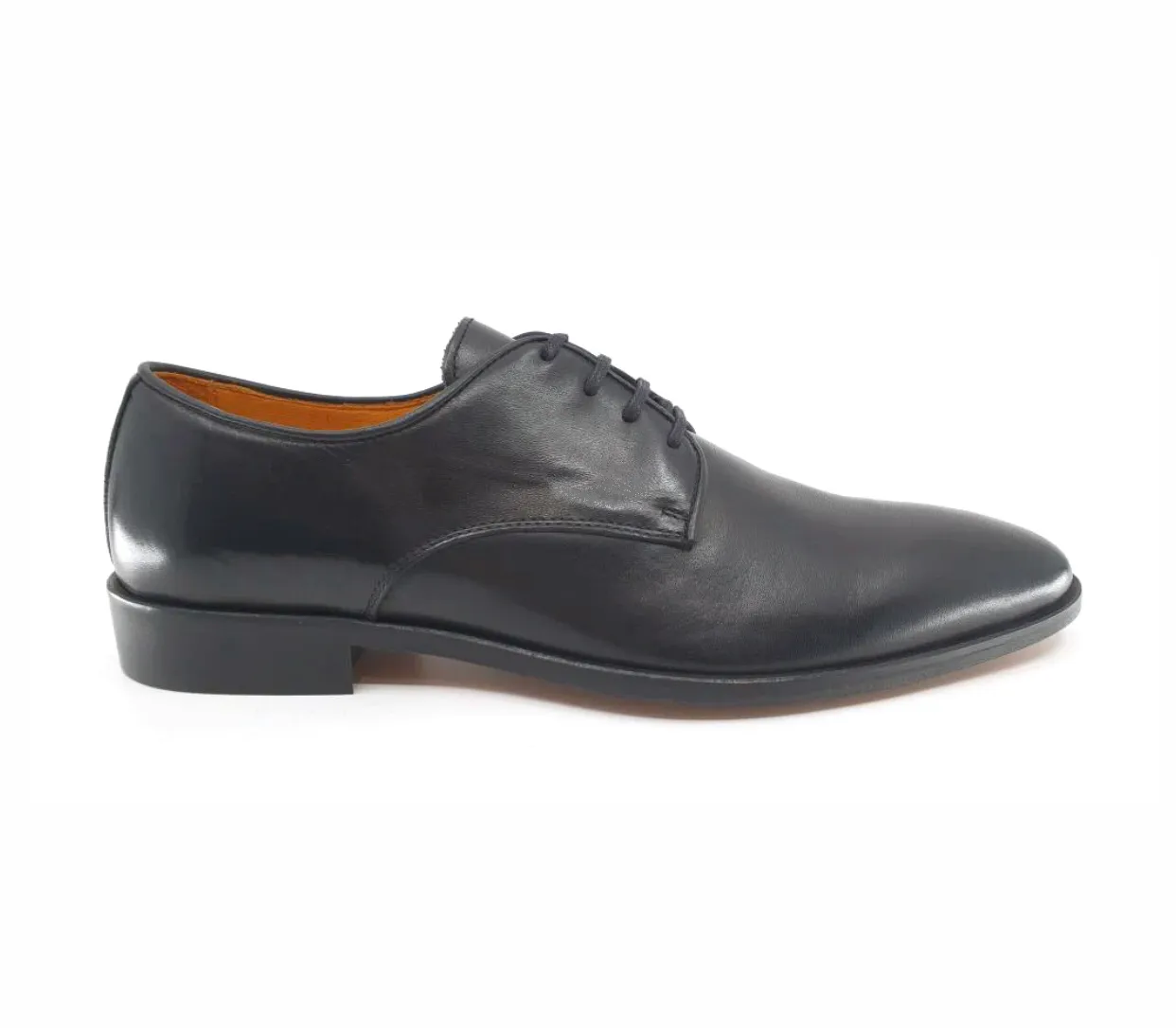 Imaschi Gold 3085 Vitello Nero Black 4 Eyelet Shoe Made In Italy