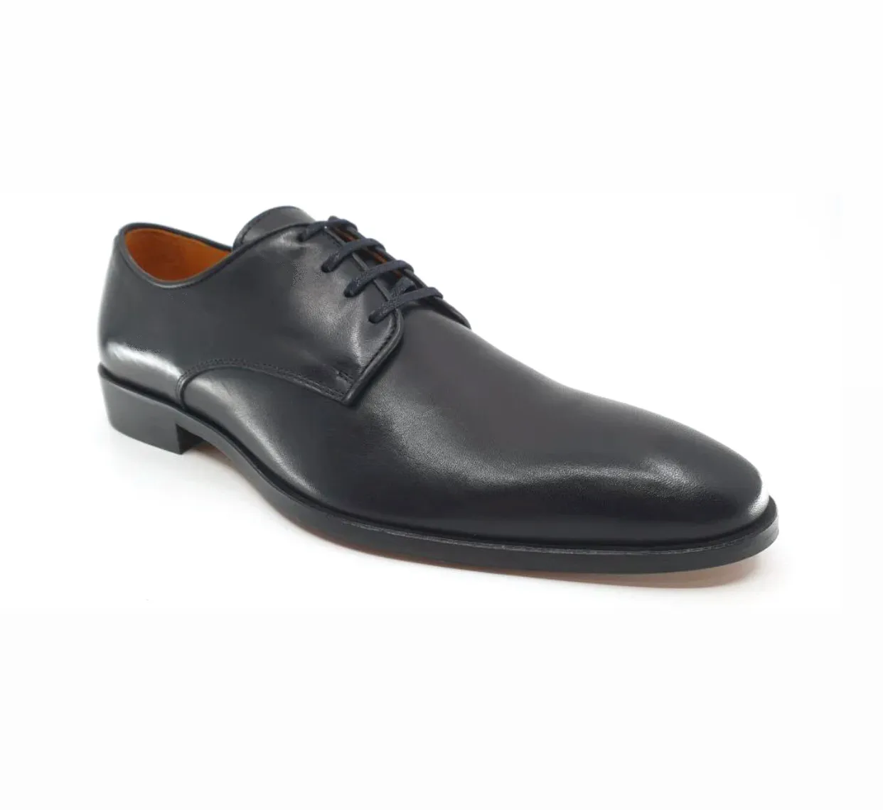 Imaschi Gold 3085 Vitello Nero Black 4 Eyelet Shoe Made In Italy