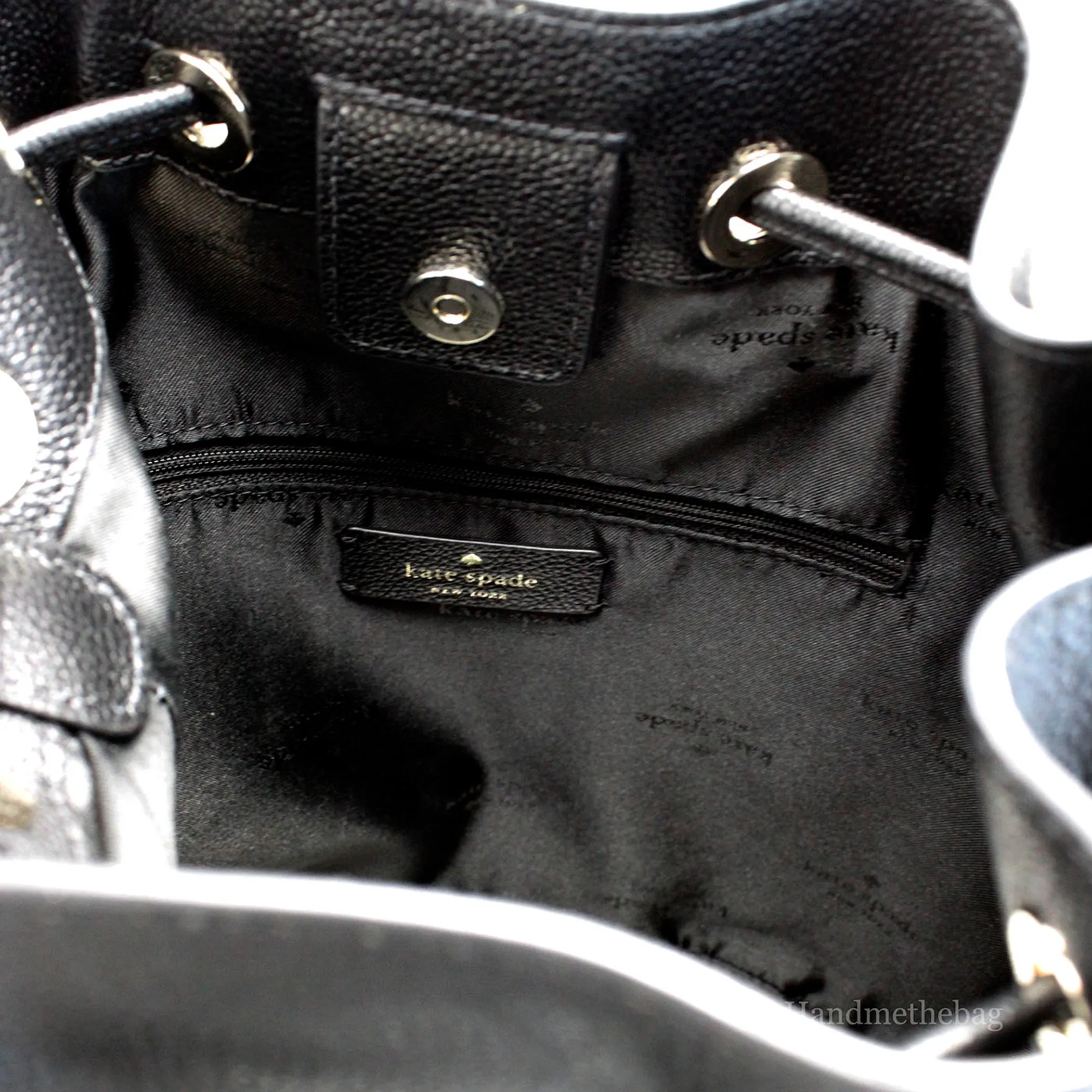 Kate Spade Rosie Medium Black Pebble Leather Bucket Bag