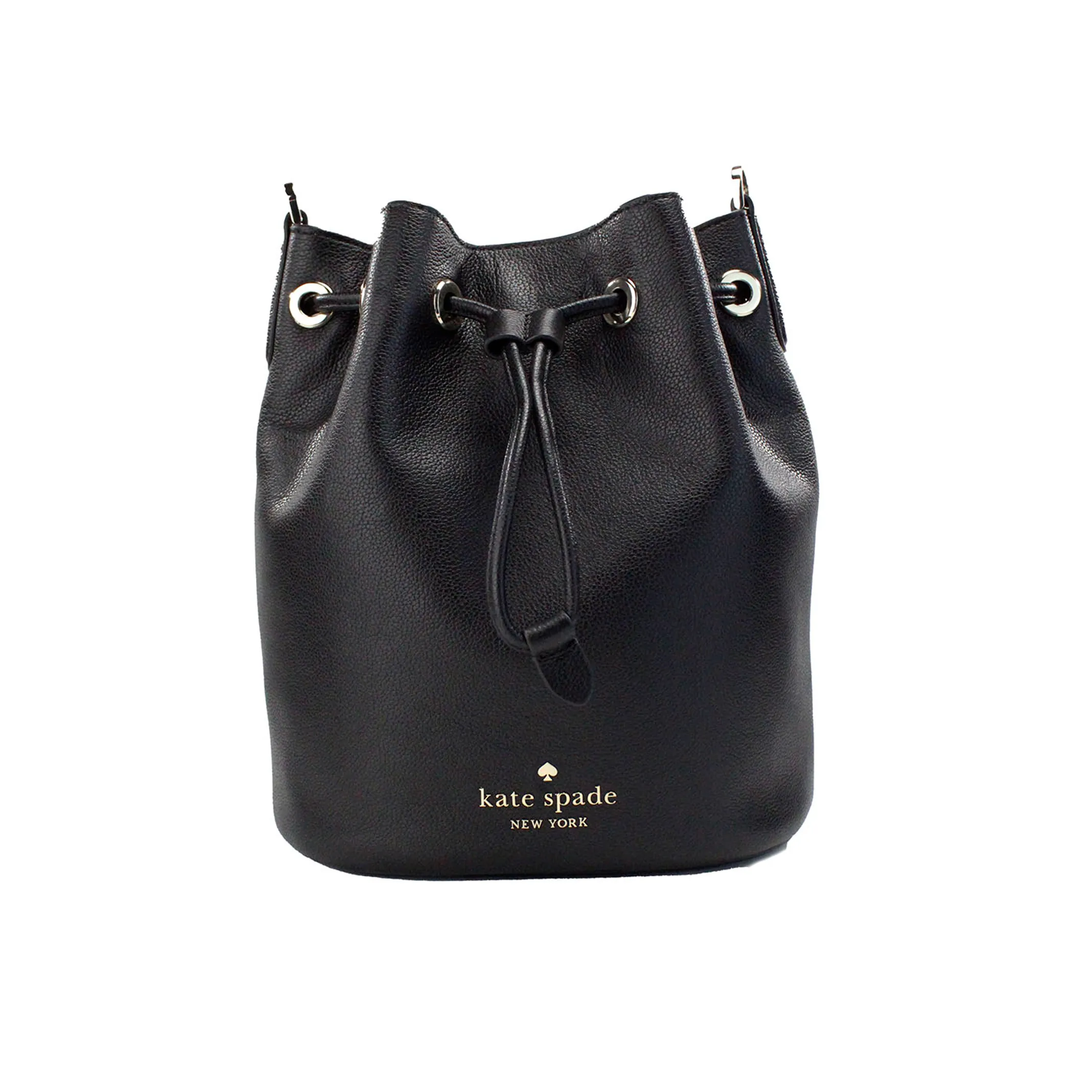 Kate Spade Rosie Medium Black Pebble Leather Bucket Bag