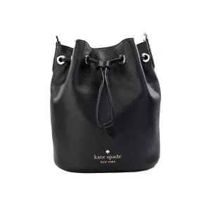 Kate Spade Rosie Medium Black Pebble Leather Bucket Bag