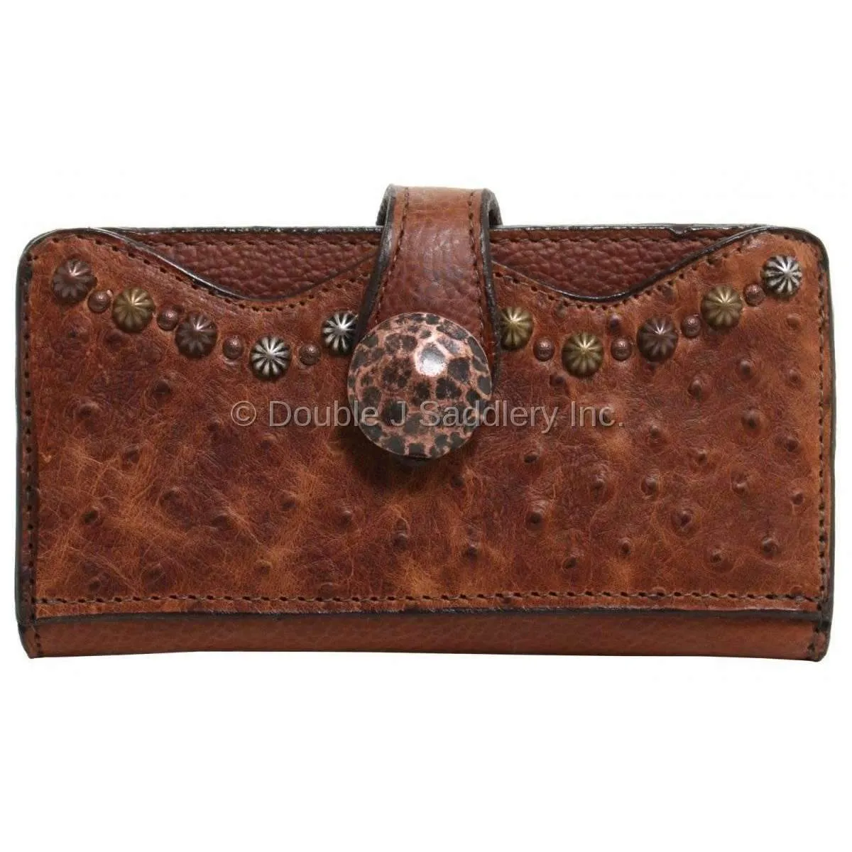 LW179 - Vintage Cognac Ostrich Ladies Wallet
