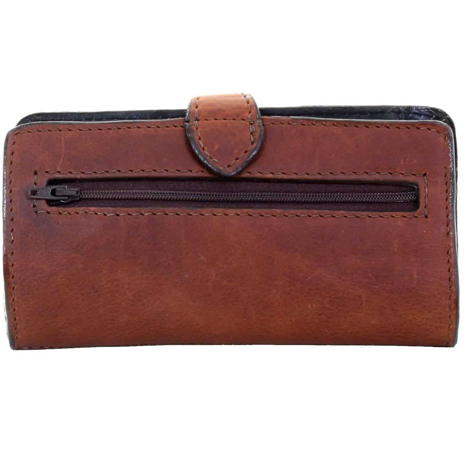 LW179 - Vintage Cognac Ostrich Ladies Wallet