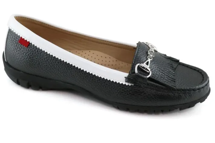 Marc Joseph Lexington 2 Golf Shoe - Black & White Pearlized Grainy