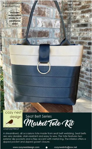 Market Tote Seat Belt Bag Kit In Dark Grey and Taupe