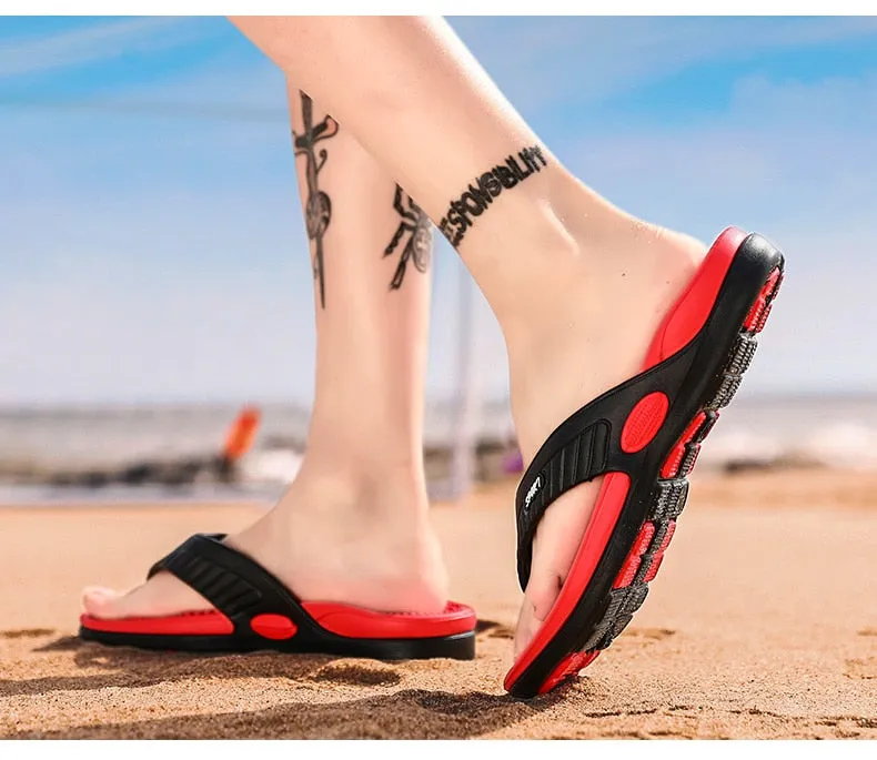 Men Slippers Flip Flops Shoes  Summer Breathable Beach Shoes Sandals - MSL50251