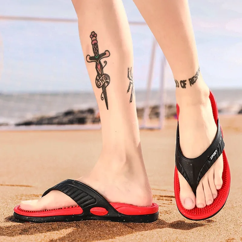 Men Slippers Flip Flops Shoes  Summer Breathable Beach Shoes Sandals - MSL50251