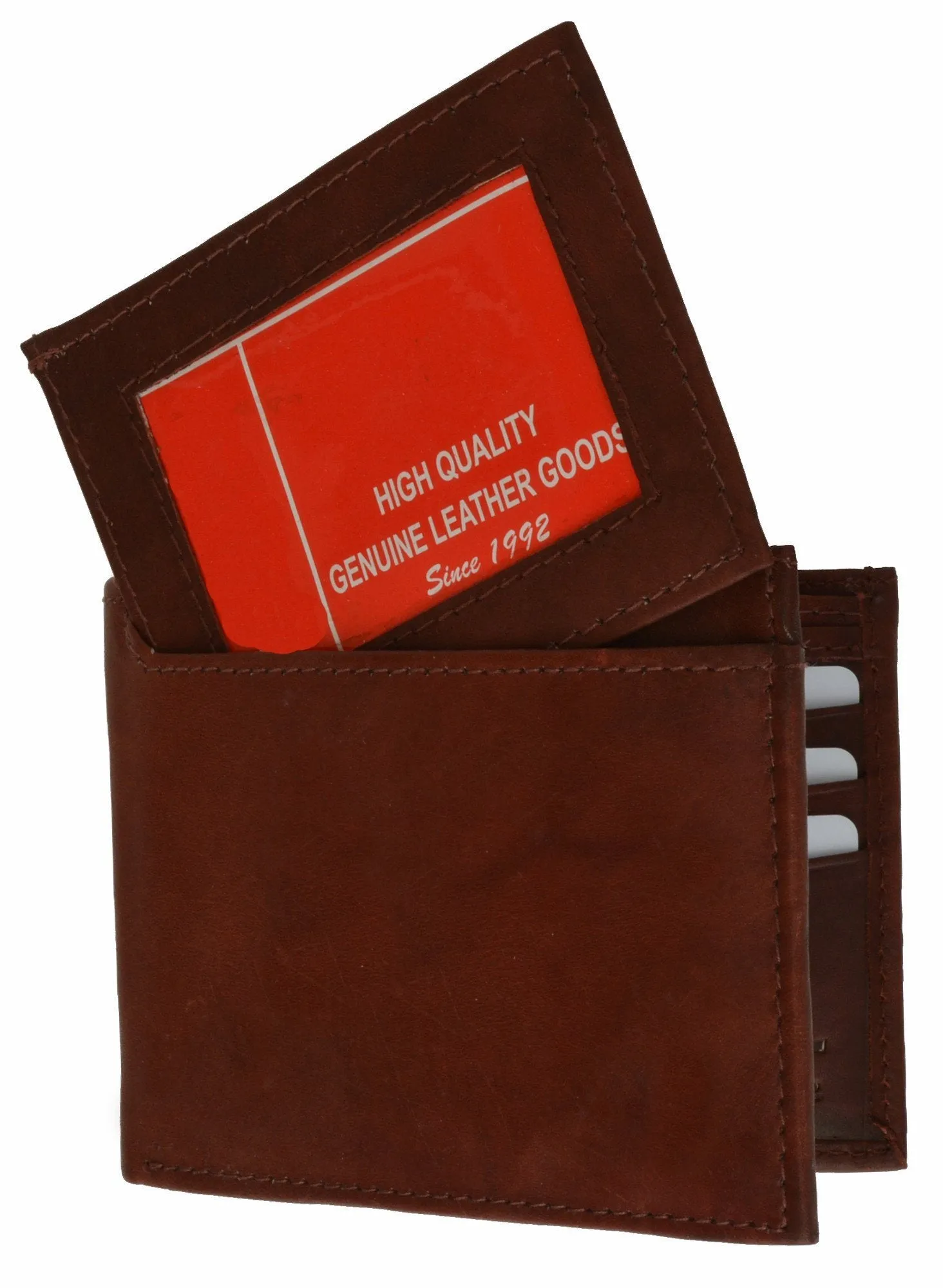 Men's Genuine Leather Bi-fold 8.5" x 3.5" Wallet-Assorted Colors