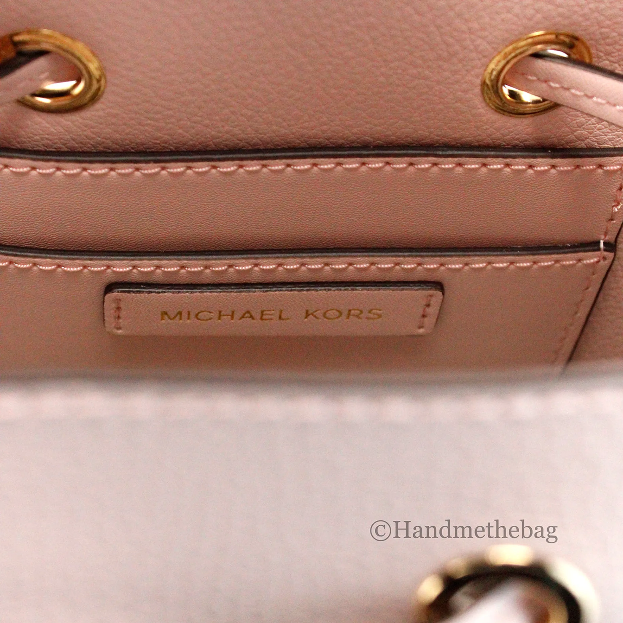 Michael Kors Mercer Small Pink Leather Bucket Crossbody Bag