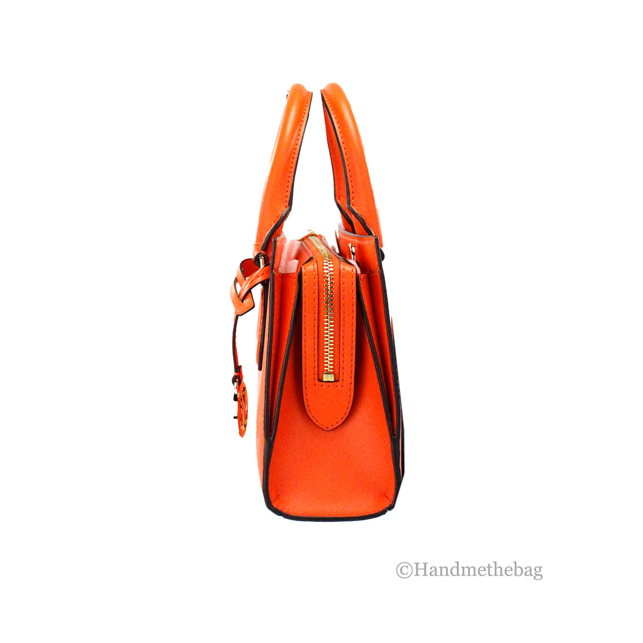 Michael Kors Sheila Poppy Leather Center Zip Satchel Bag
