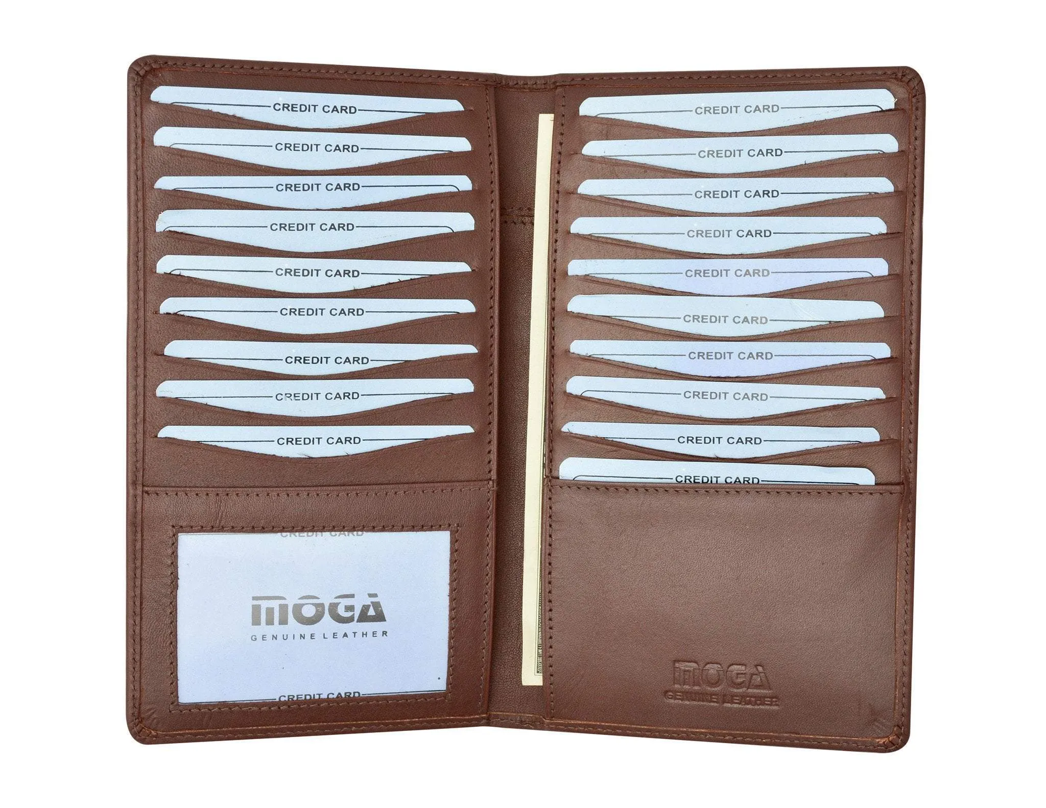 Moga High End Quality Handmade Leather Bifold Credit Card Holder 91529