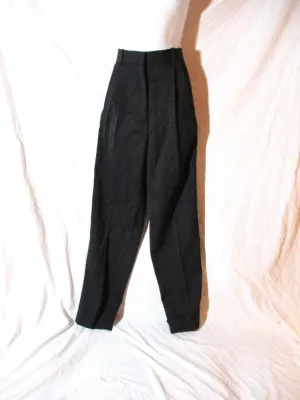NWT NEW CELINE TEXTURED DIAMOND Pleated TROUSER Pant 36 Luxury Formal BLACK Womens