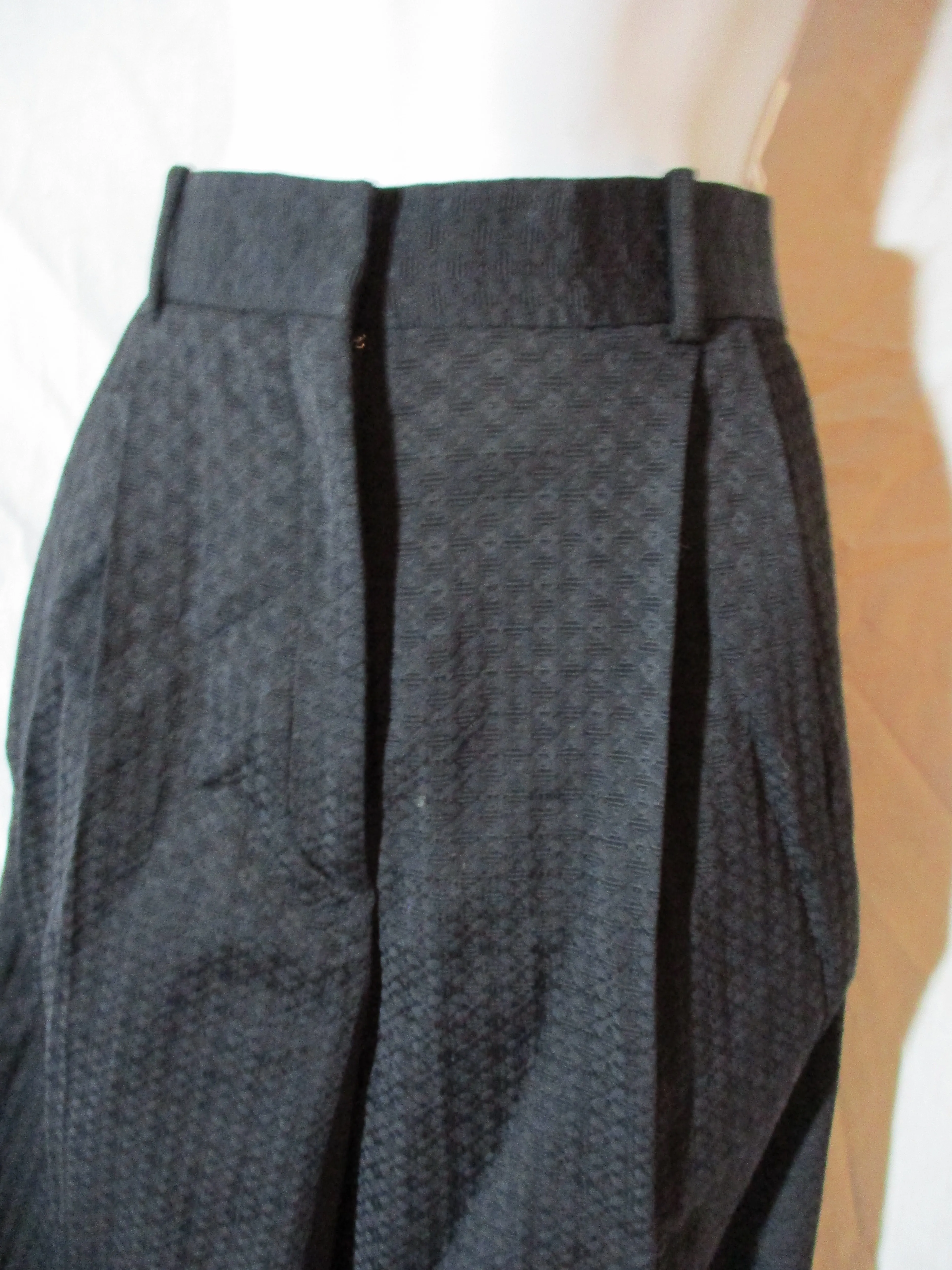 NWT NEW CELINE TEXTURED DIAMOND Pleated TROUSER Pant 36 Luxury Formal BLACK Womens