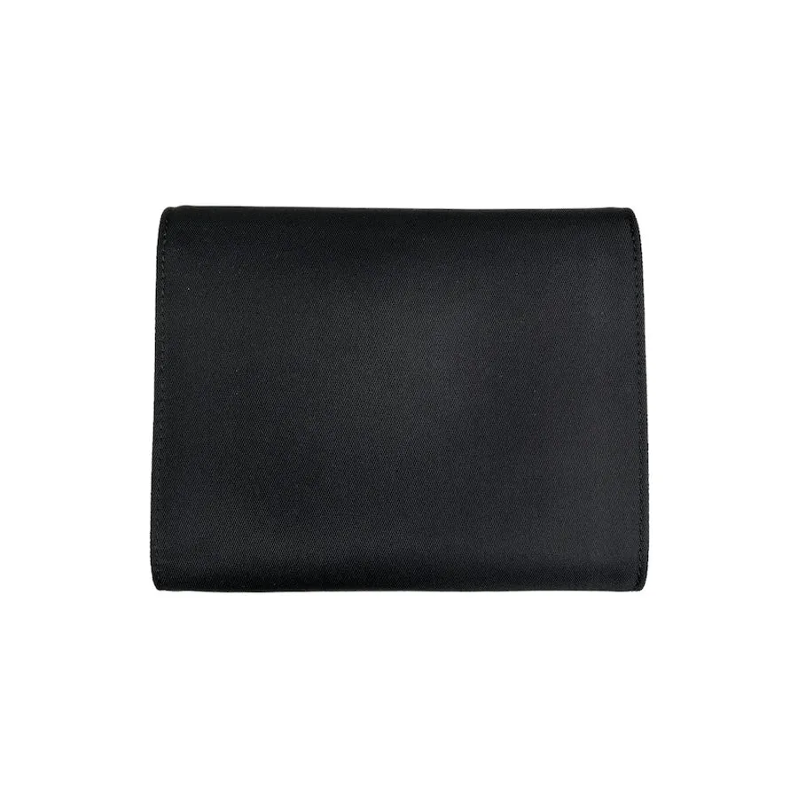 PRADA BLACK NYLON TRI-FOLD WALLET