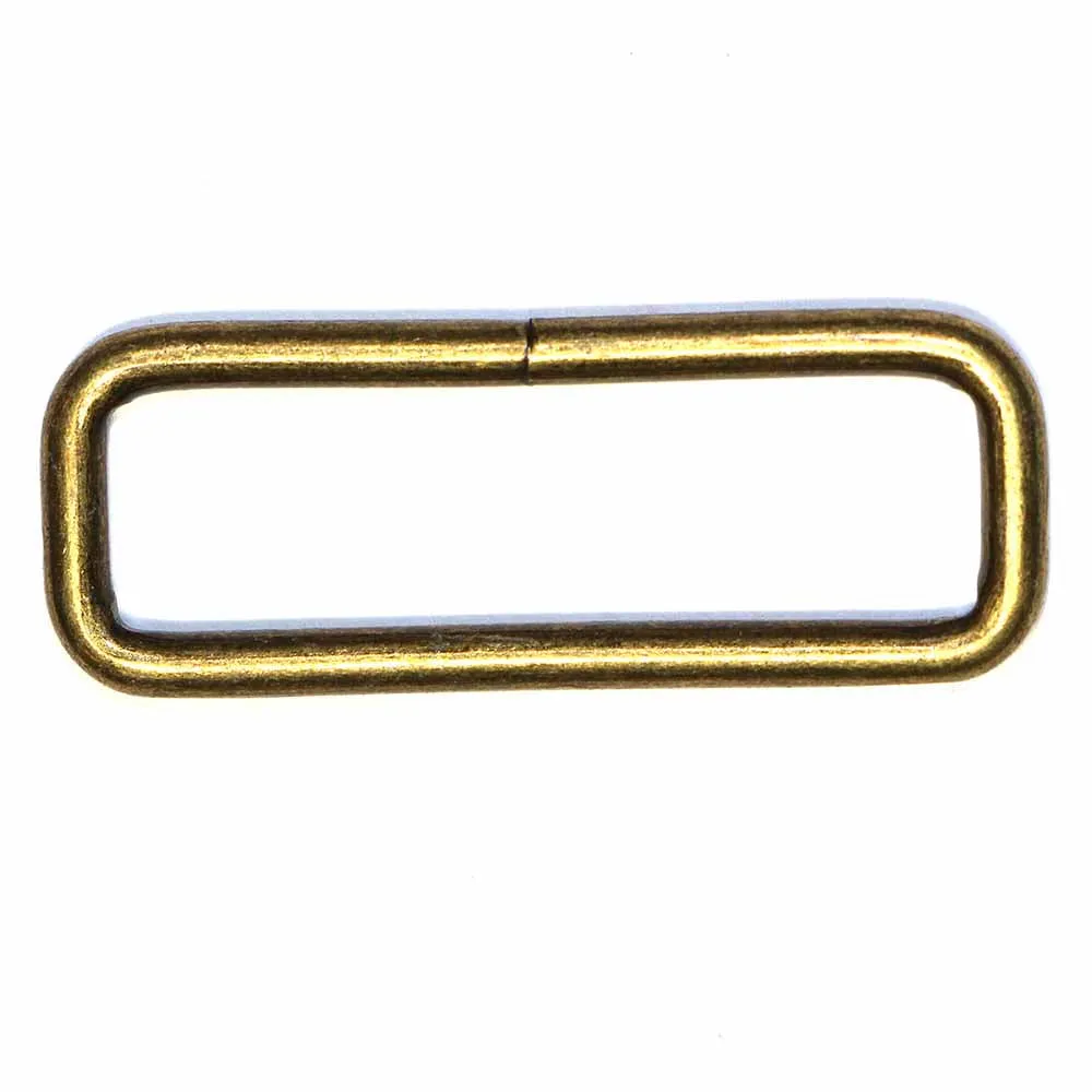 Rectangle Rings - 1.5" (38mm) - Antique Gold - 4 pack