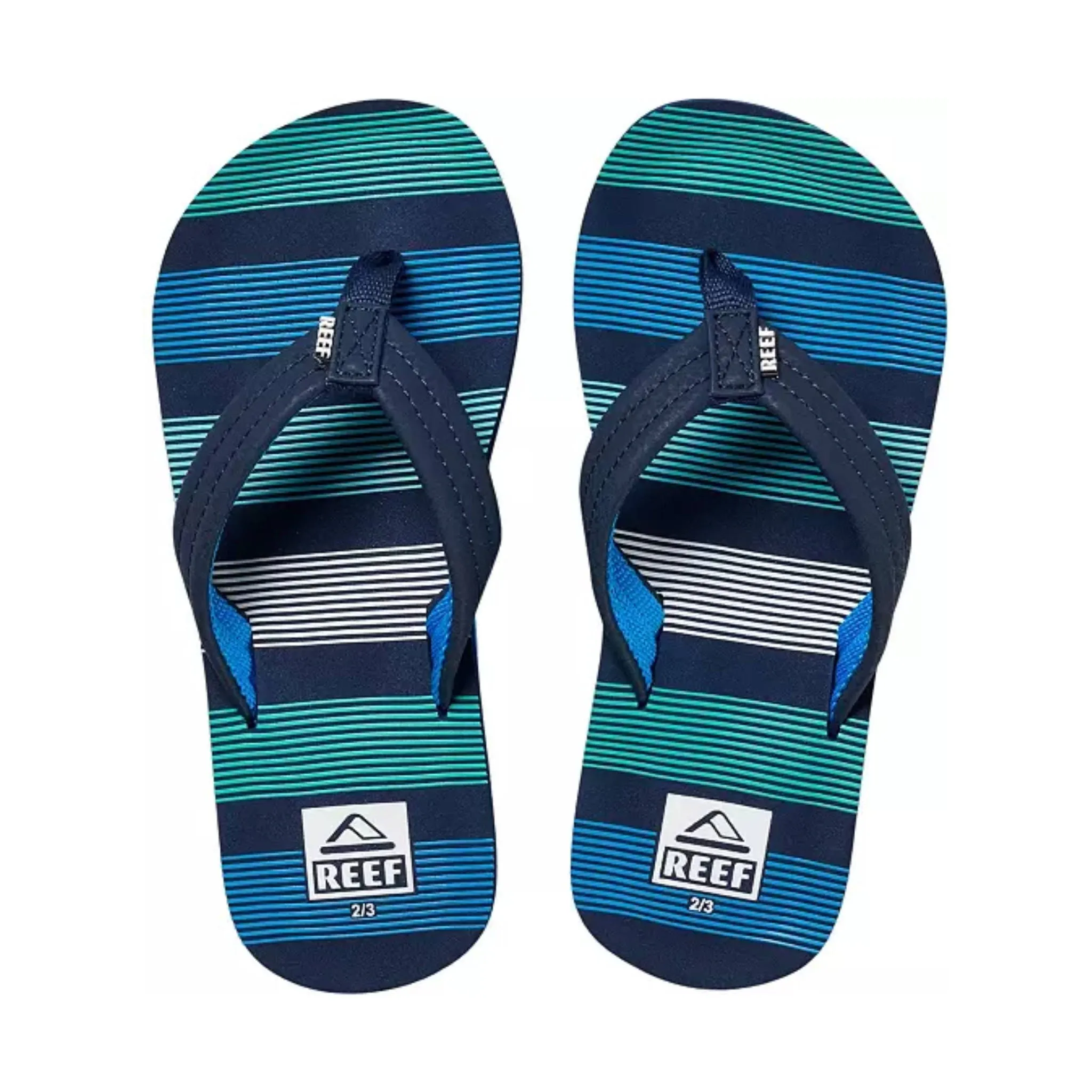 Reef Kids' Ahi Flip Flop - Deep Sea Stripes