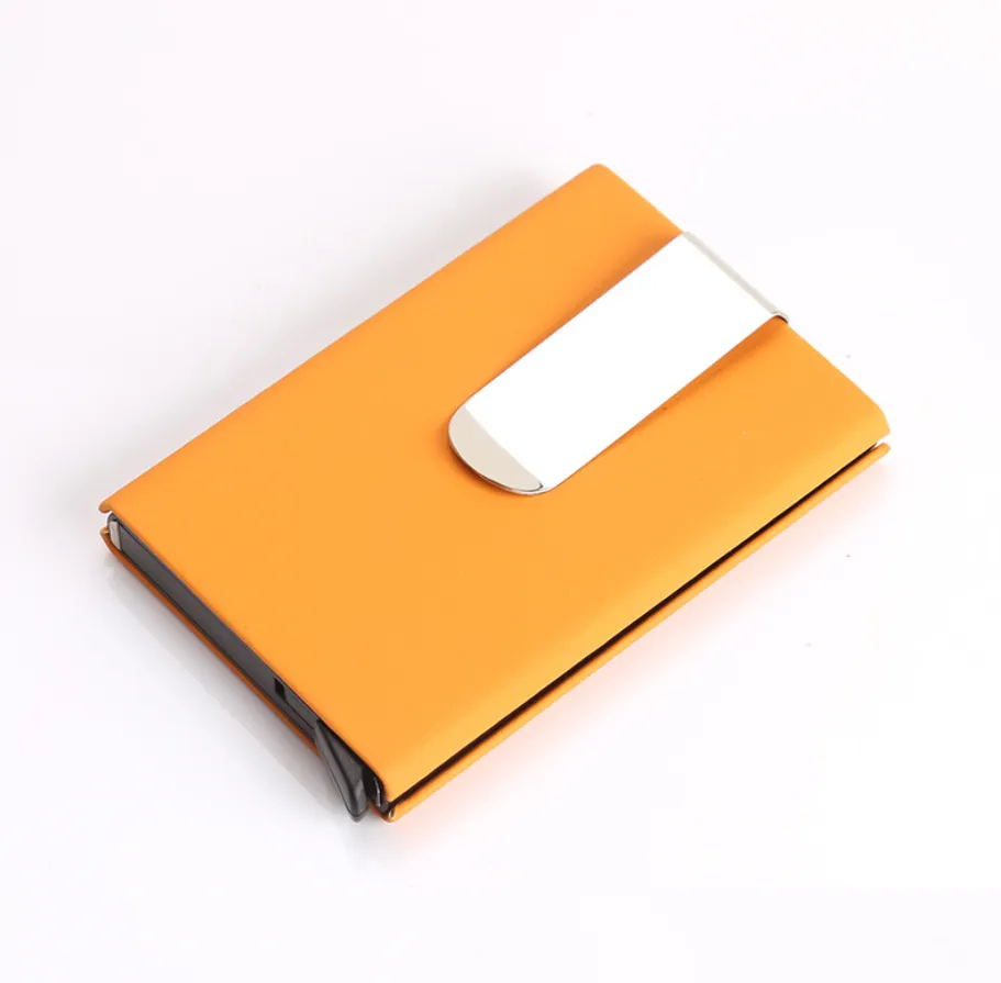 RFID Blocking high quality Card Wallet with money clip
