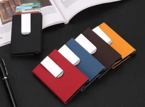 RFID Blocking high quality Card Wallet with money clip