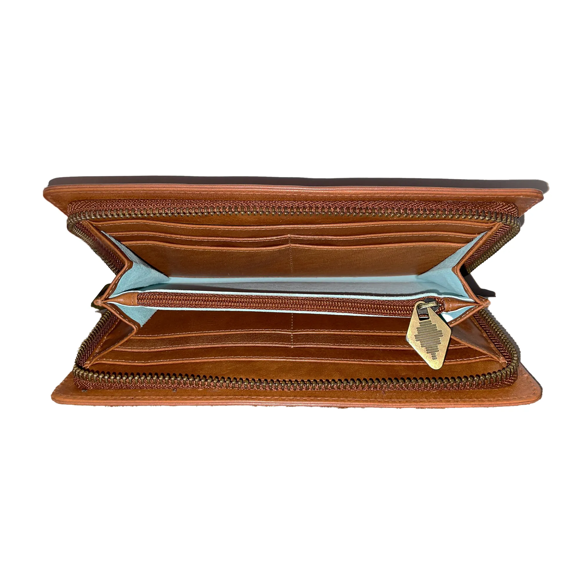 'Rico' Zipped Purse - Brown Leather