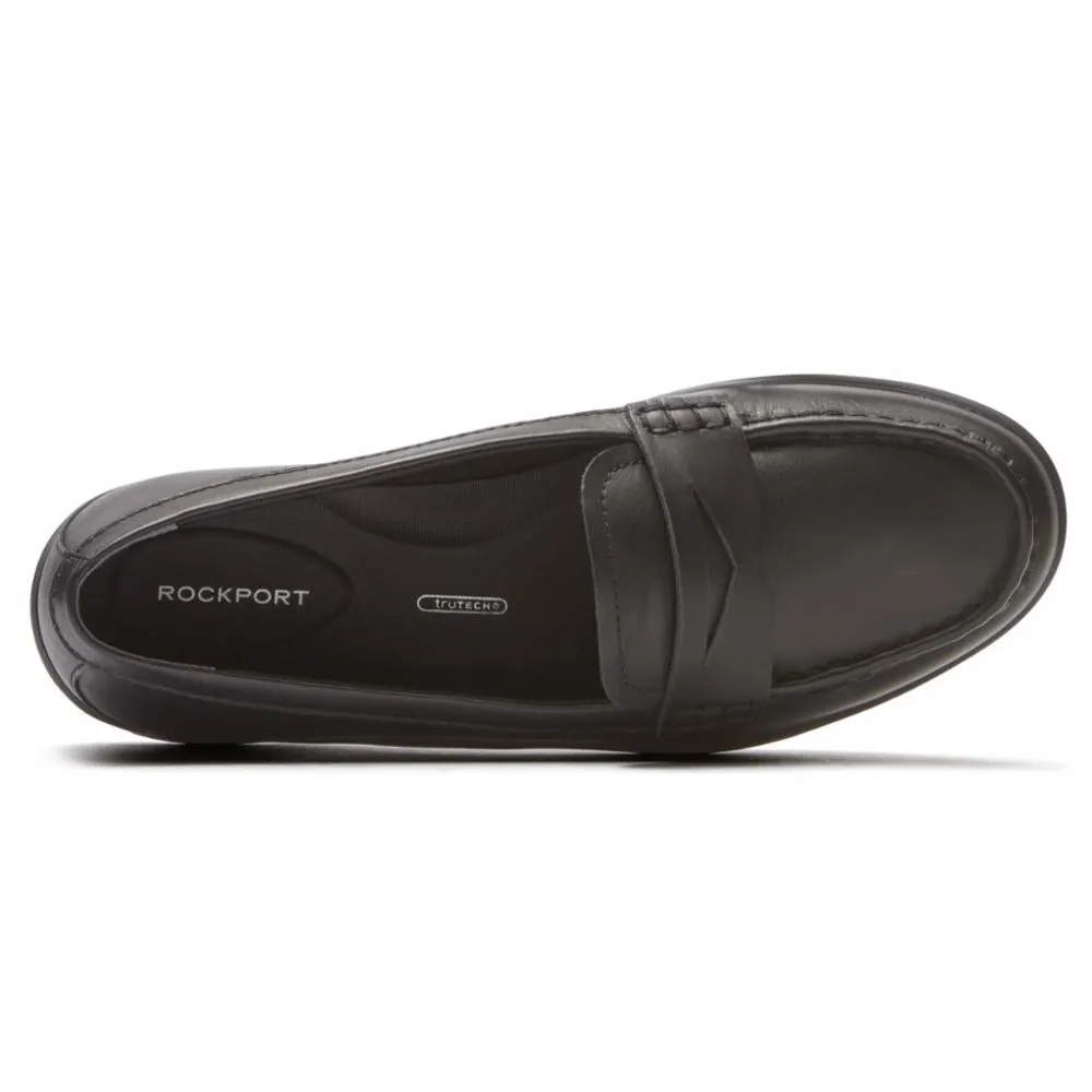Rockport Women TWZ MOREZA PENNY LOAFER BLACK/BURN CALF
