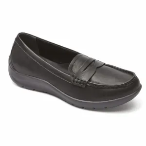 Rockport Women TWZ MOREZA PENNY LOAFER BLACK/BURN CALF