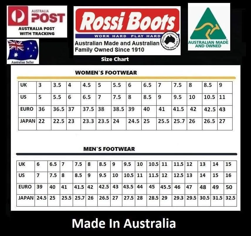 Rossi Thor Claret Brown Steel Toe Ankle Work Boot Made In Australia