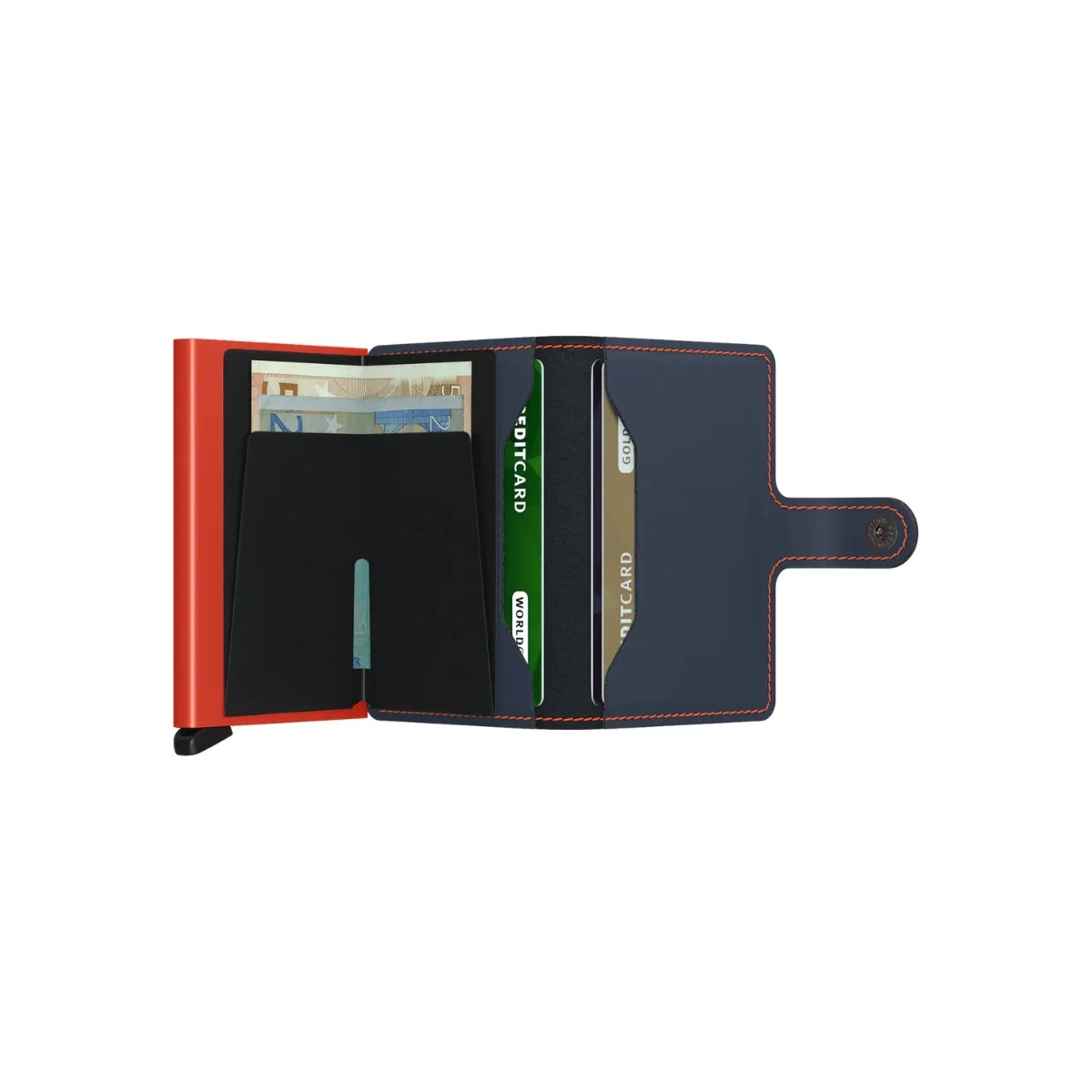 Secrid Mini Wallet Matte in Night Blue/Orange