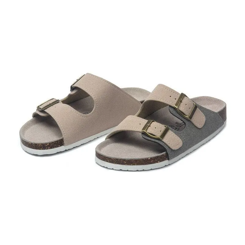 Summer Men's Cork Sandals Genuine Suede Leather Mule Clogs With Two Buckle Beach Slides Birkenstock Style For Men Sizes up to 45