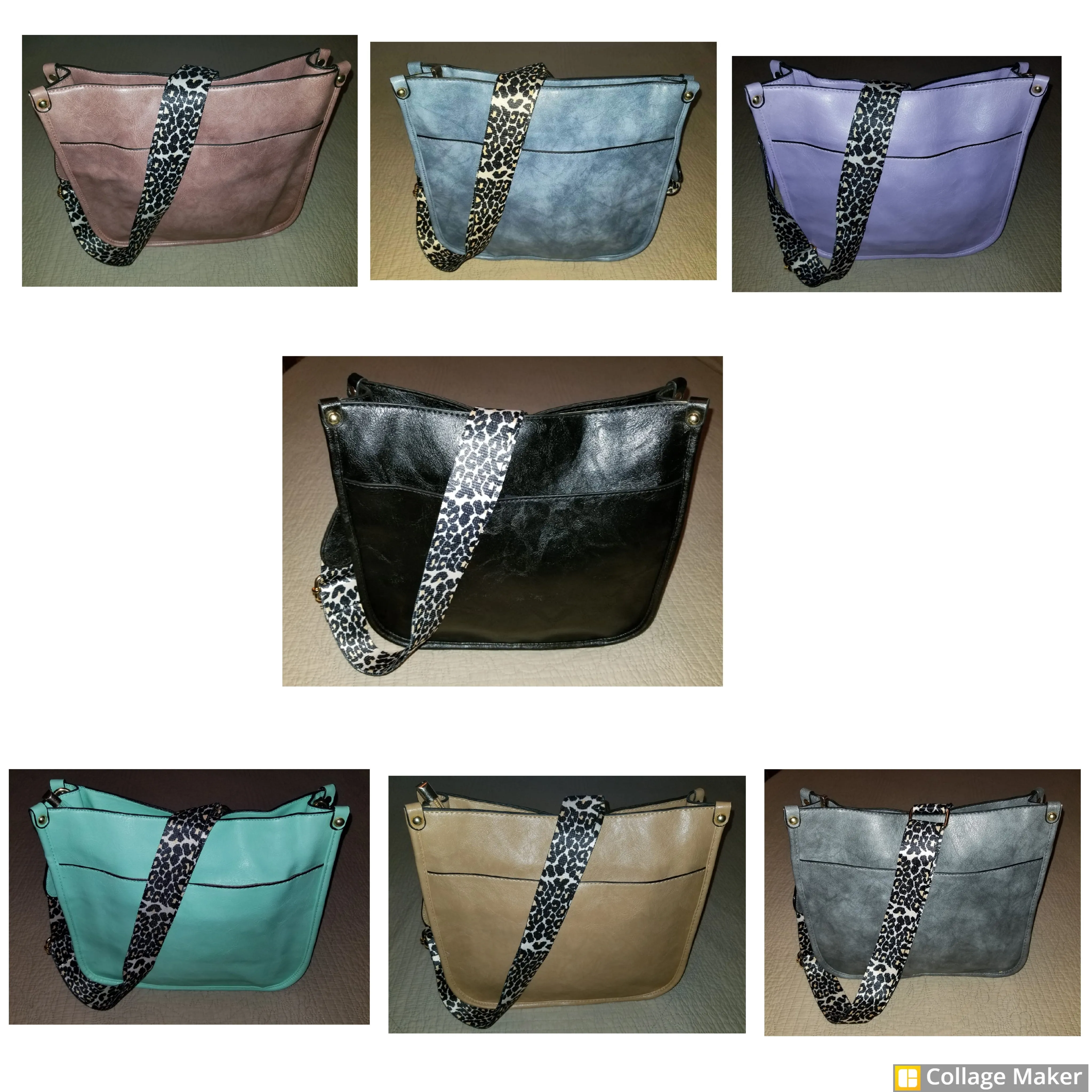 Vegan Leather Crossbody Bags - #7148-7149