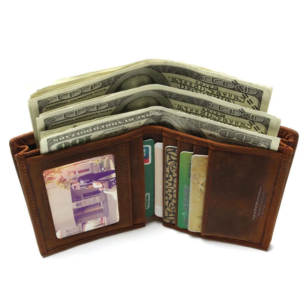Vintage Crazy Horse Handmade Leather Wallet