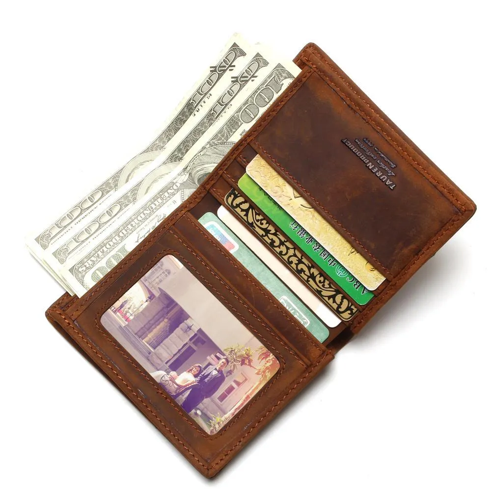 Vintage Crazy Horse Handmade Leather Wallet