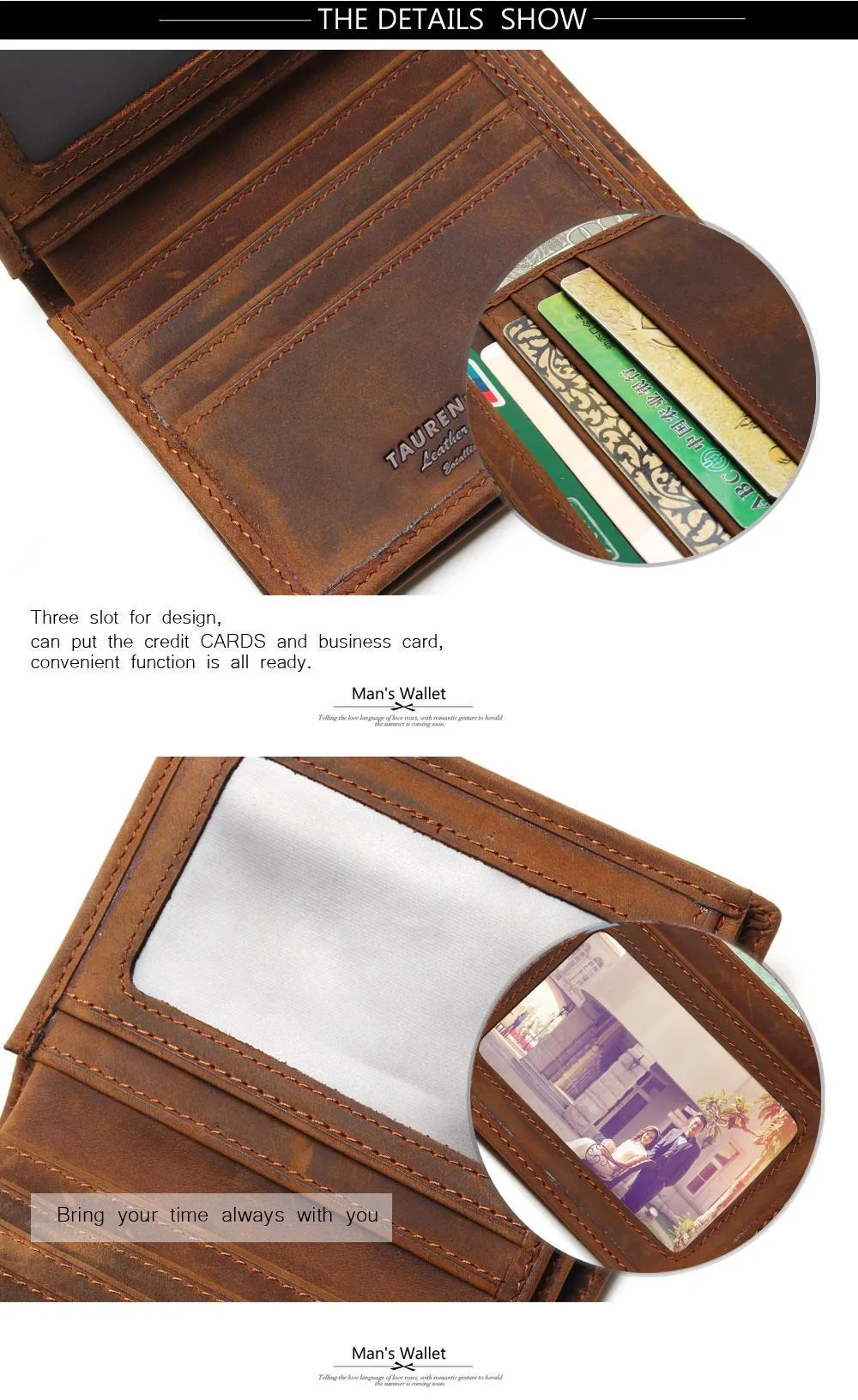 Vintage Crazy Horse Handmade Leather Wallet