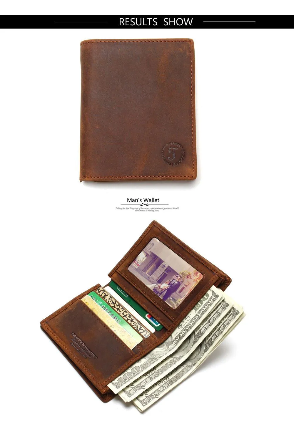 Vintage Crazy Horse Handmade Leather Wallet