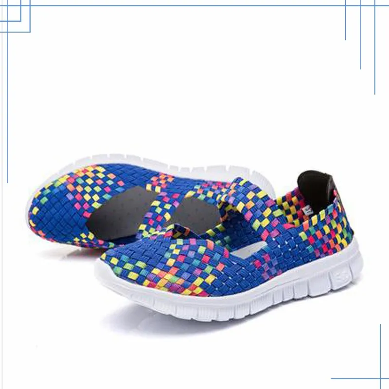 Weave Checkered Elastic Slip-on Shoes for Women