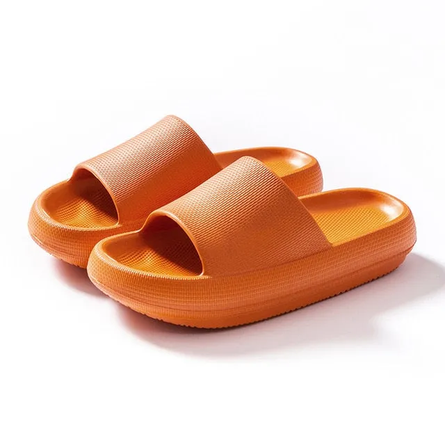 Women Summer Fashion Slippers Slide Sandals Beach High Heels Shower Slippers Soft Sole Women Men Ladies Bathroom Shoes