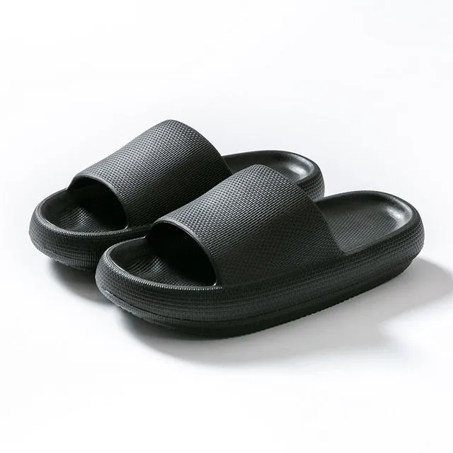 Women Summer Fashion Slippers Slide Sandals Beach High Heels Shower Slippers Soft Sole Women Men Ladies Bathroom Shoes