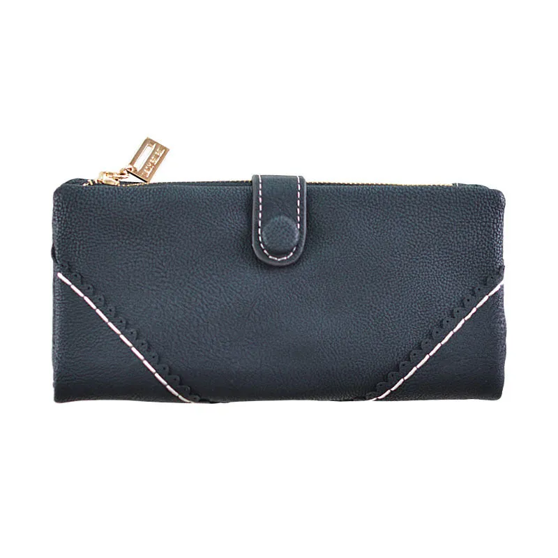 Women’s Multicompartment  Leather Wallet With Zipper