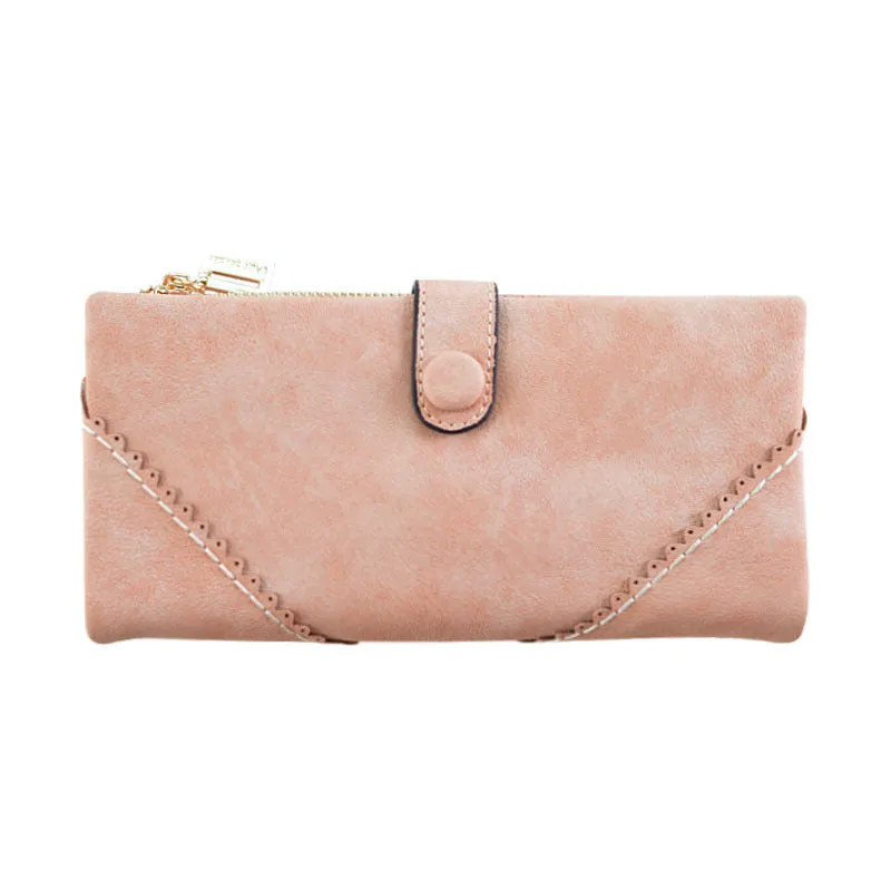 Women’s Multicompartment  Leather Wallet With Zipper