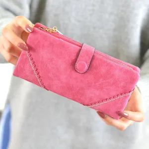 Women’s Multicompartment  Leather Wallet With Zipper