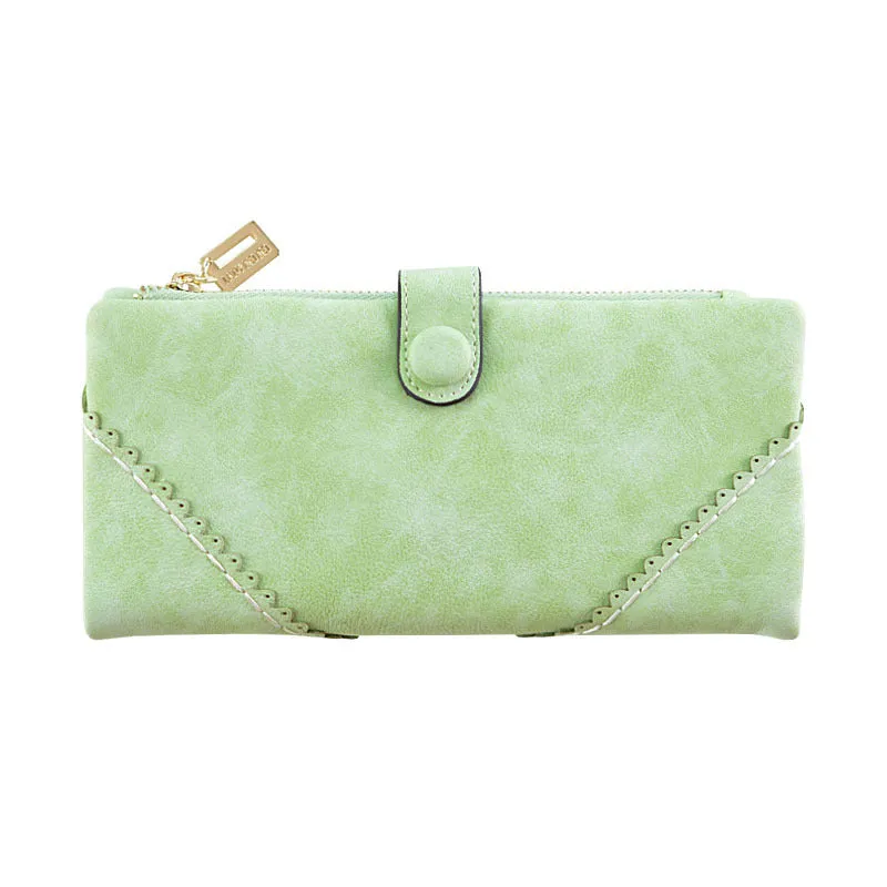 Women’s Multicompartment  Leather Wallet With Zipper