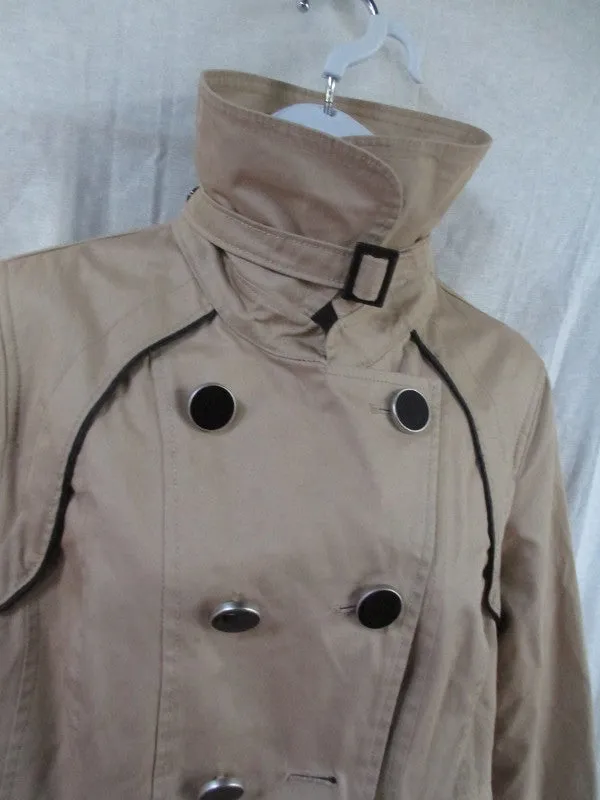 Womens SOIA & KYO Mushroom TRENCH COAT Jacket G L Belt MUSHROOM BEIGE BROWN