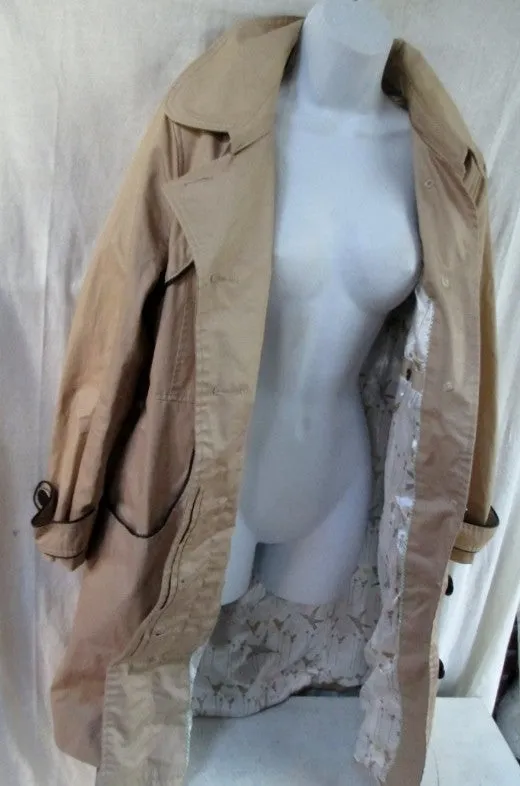 Womens SOIA & KYO Mushroom TRENCH COAT Jacket G L Belt MUSHROOM BEIGE BROWN