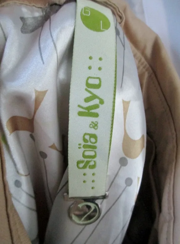 Womens SOIA & KYO Mushroom TRENCH COAT Jacket G L Belt MUSHROOM BEIGE BROWN