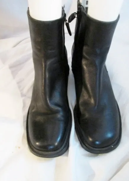Womens TIMBERLAND ALYSE 62317 Leather Ankle BOOT BLACK 9 Bootie Shoe