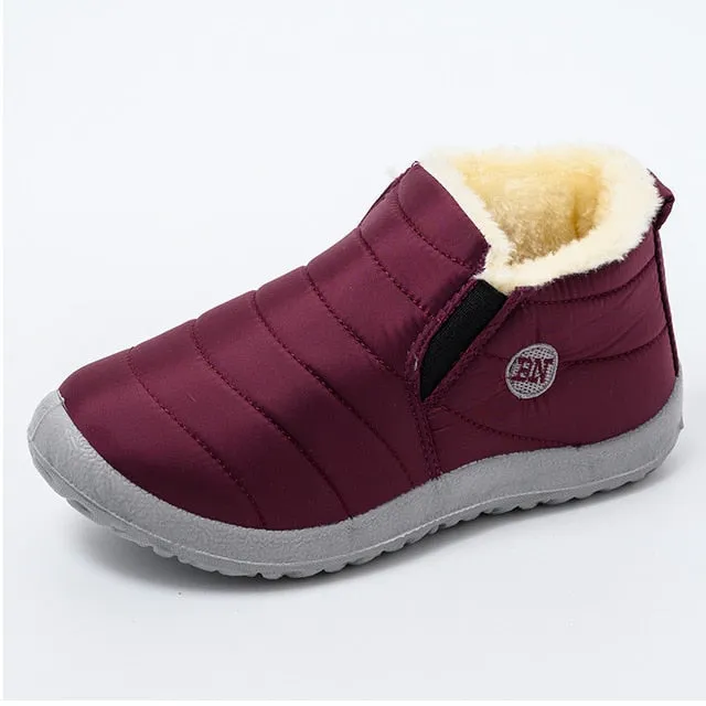 Womens Winter Snow Boots Fur Lined Warm Ankle Boots Slip On Waterproof Outdoor Booties Comfortable Shoes for Women
