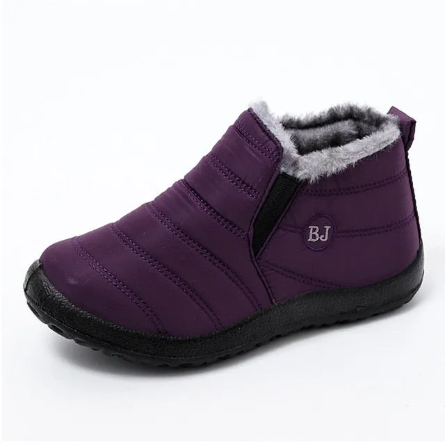 Womens Winter Snow Boots Fur Lined Warm Ankle Boots Slip On Waterproof Outdoor Booties Comfortable Shoes for Women