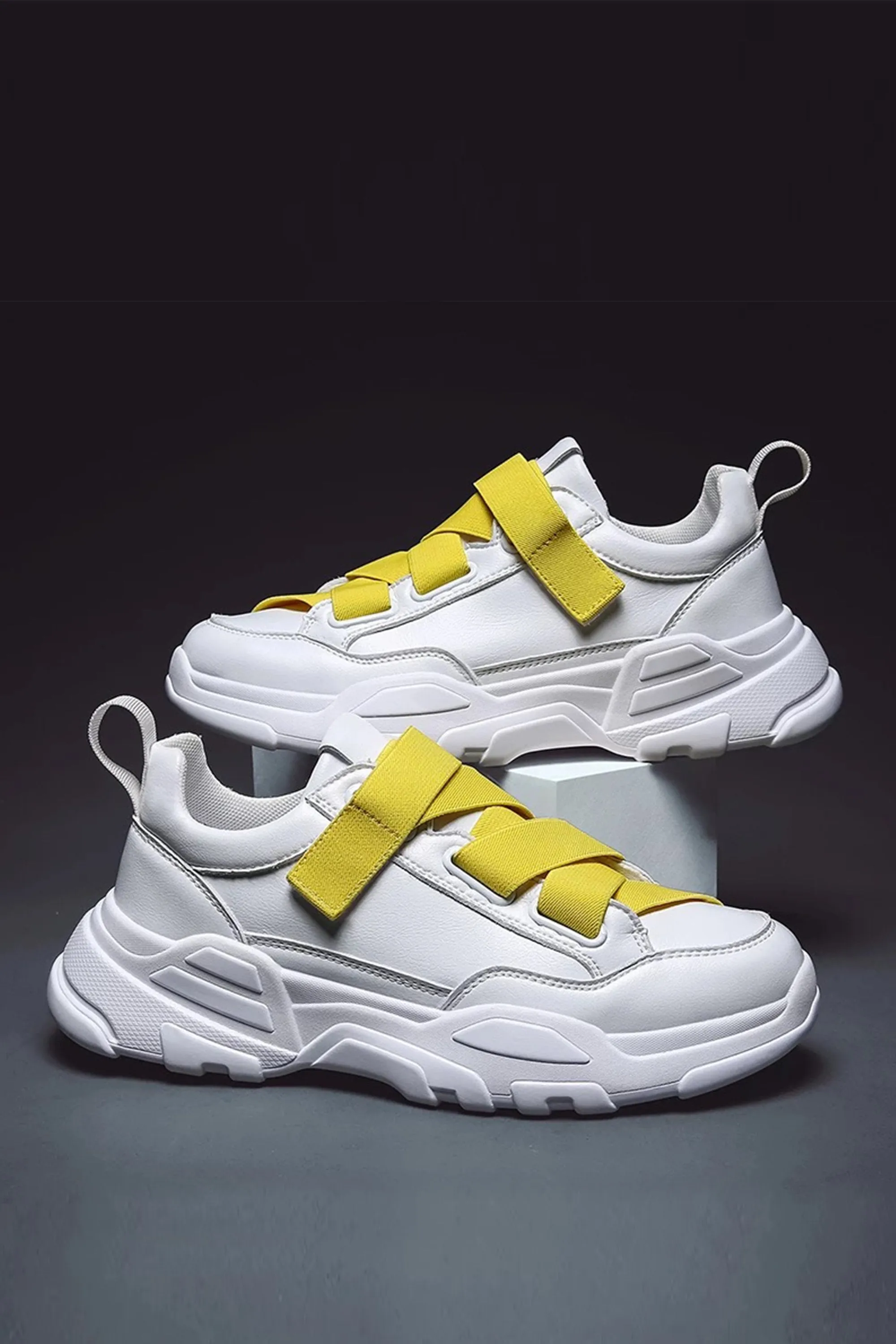 Yellow Band Straps White Chunks