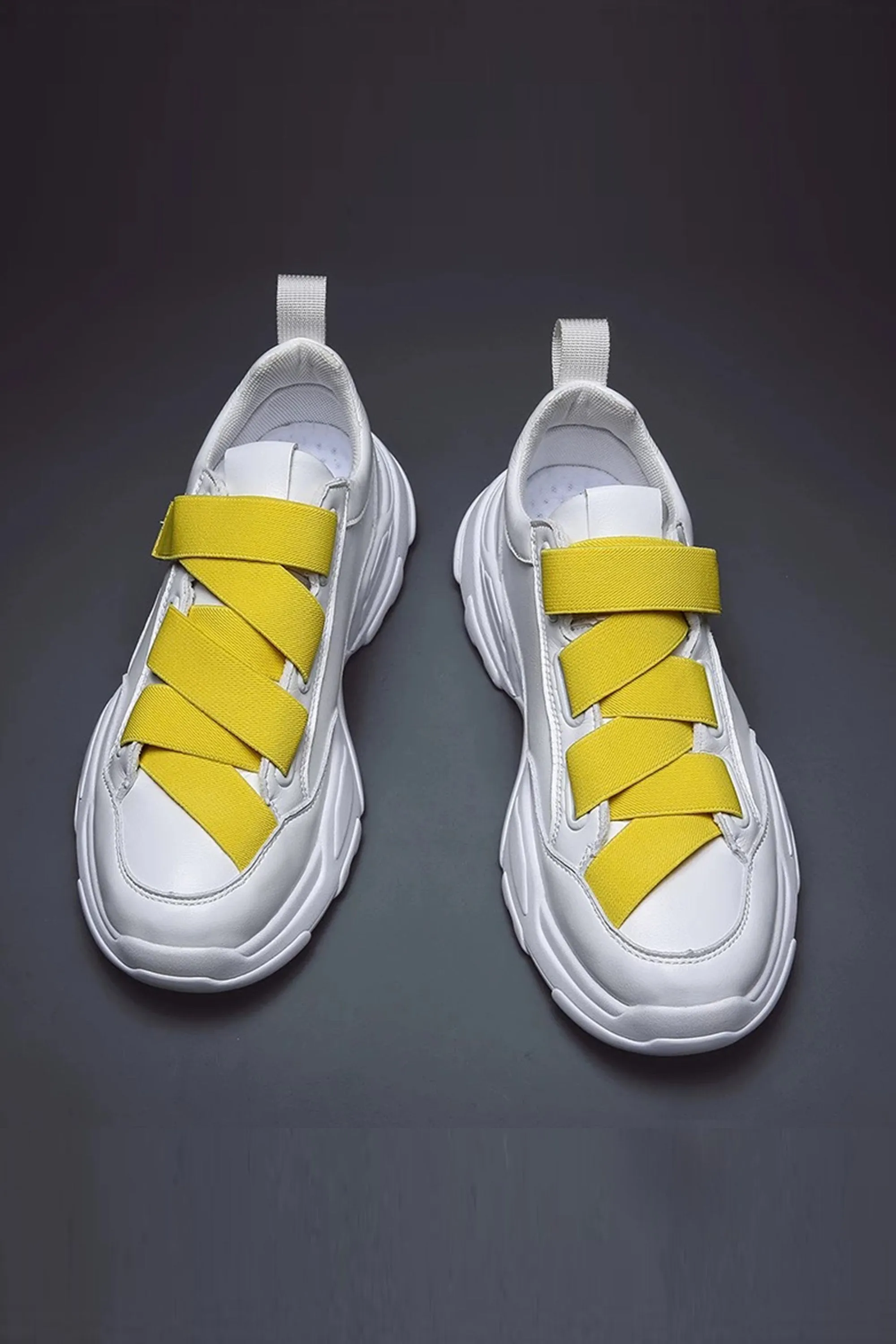 Yellow Band Straps White Chunks