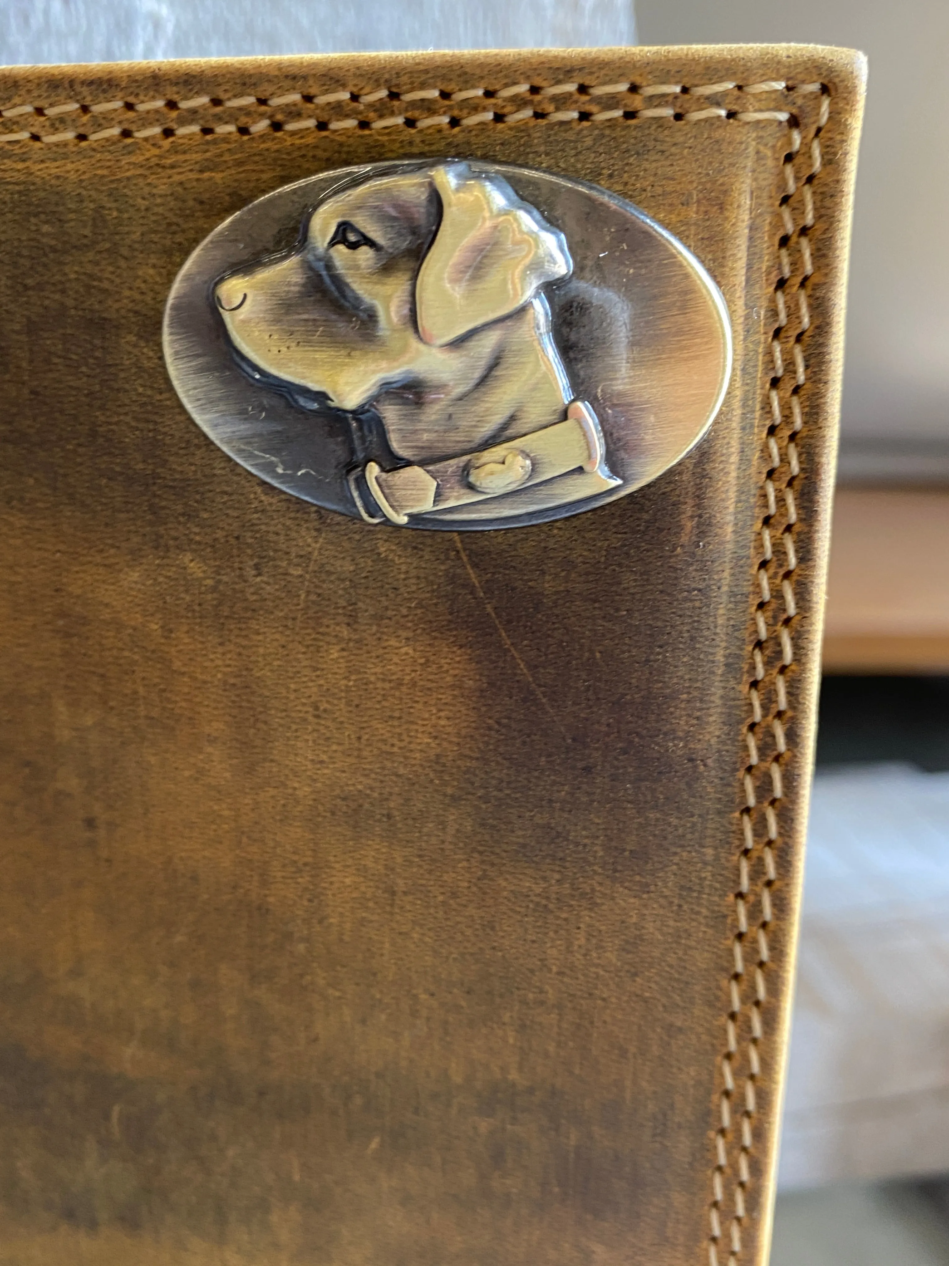 Zep Pro IWT4VINT-Lab Concho Vintage Brown “Crazy Horse” Leather Tall Wallet