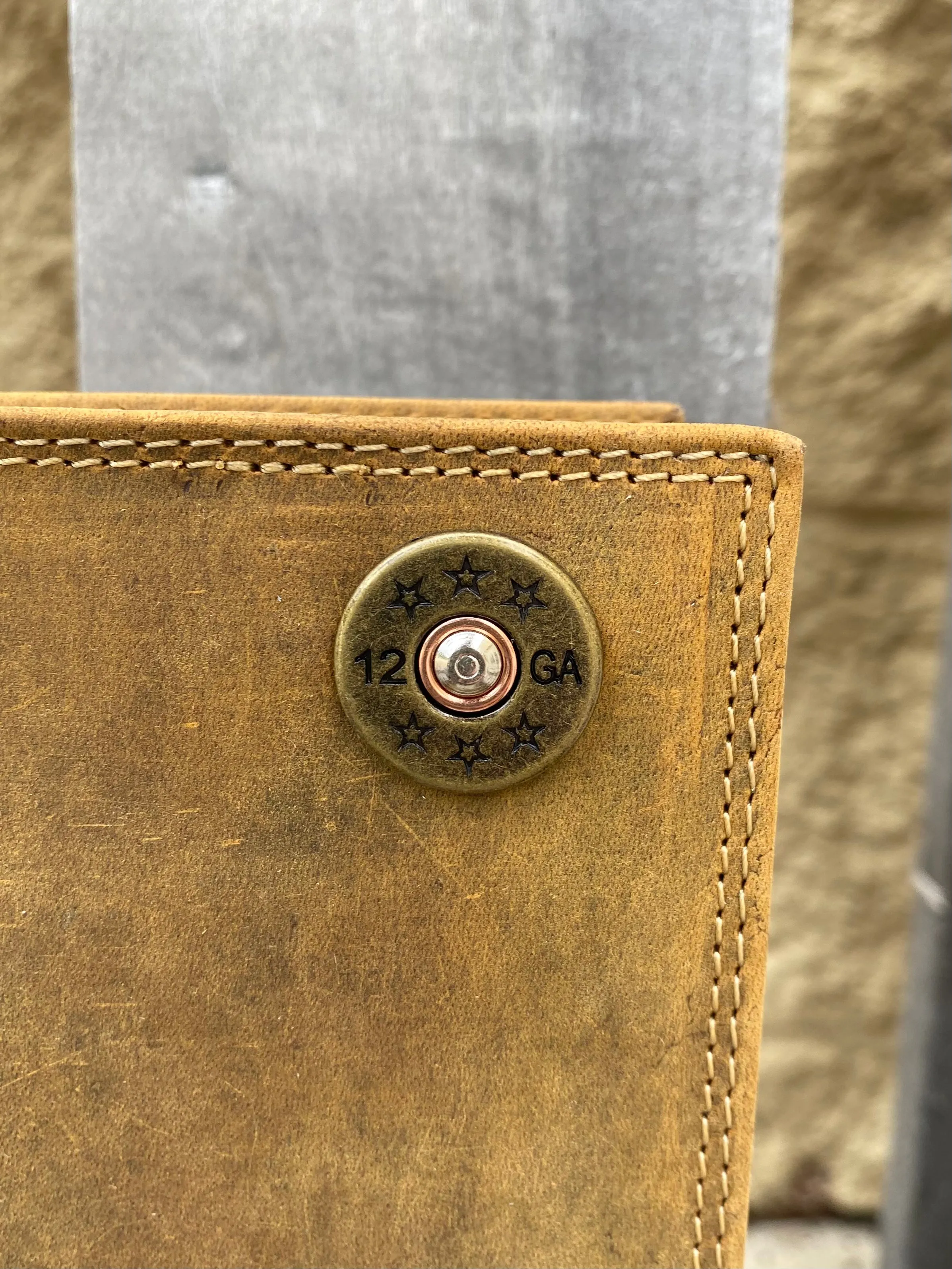 Zep Pro IWT4VINT-Shotgun Shell Concho Vintage Brown “Crazy Horse” Leather Tall Wallet